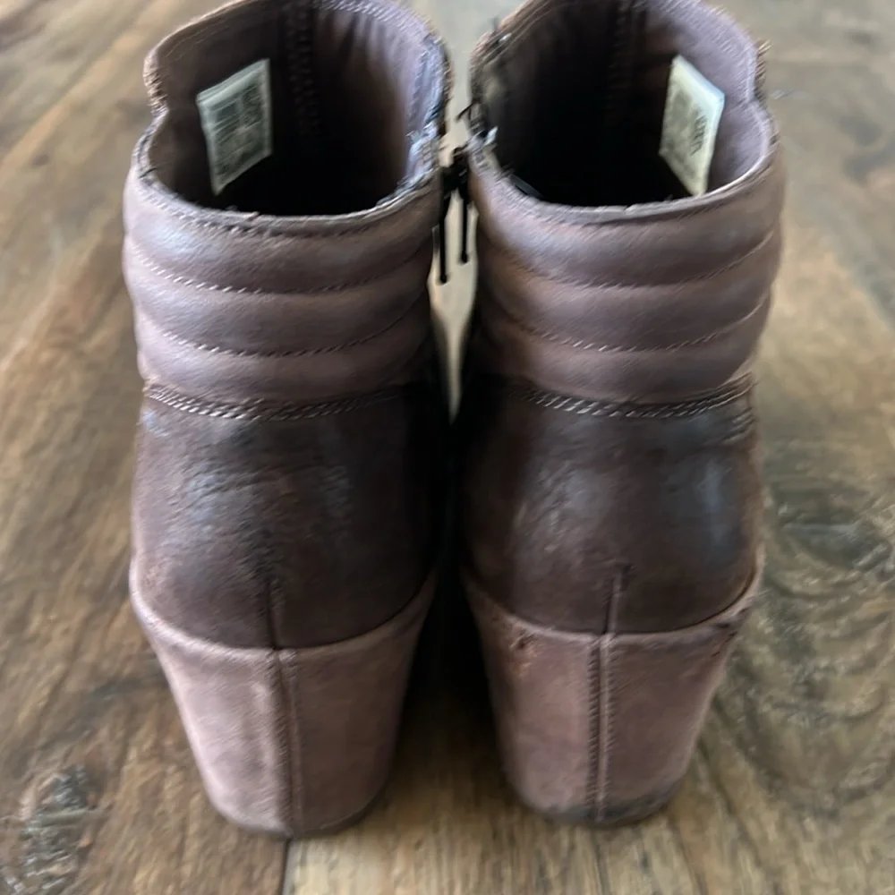 Merrell Tremblant Wedge Ankle Bluff Waterproof Leather Bootie Brown Size